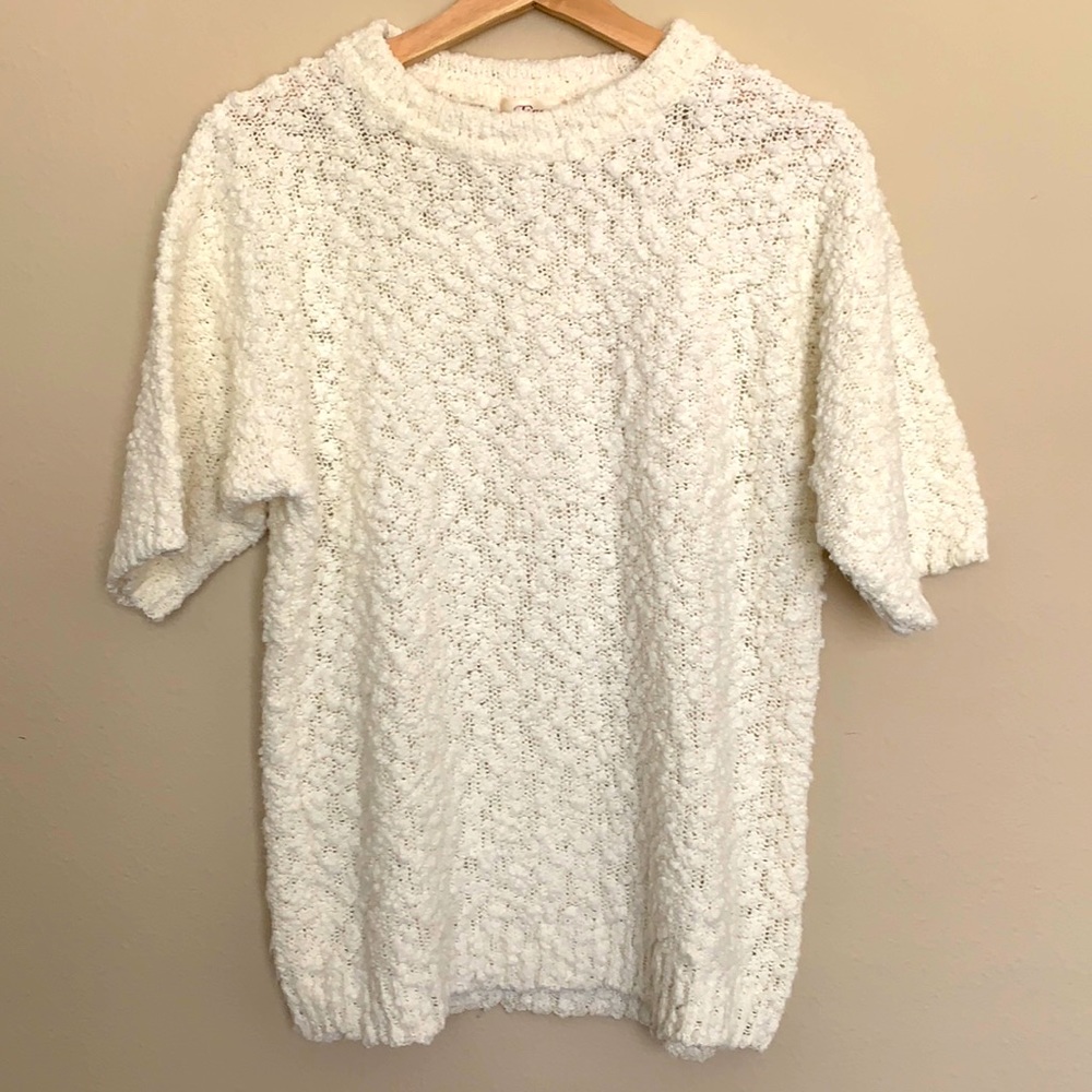 Vintage off-white textured sweater shirt